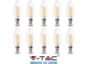 0636339777834 - Vtac - 10 led glühbirnen E14 candela streifen 6W v-tac VT-2127 natürlich kalt warm