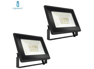 0636339779982 - Aigostar - schlankes led flutlicht 10W smd 6400K kaltweiss IP65 aussen 2 stk