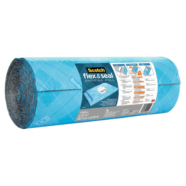 0638060853597 - Luftpolsterfolie FS-1520 Flex & Seal kleinnoppig Polyethylen blau grau 38cm x 6m  0638060853597 6 Meter