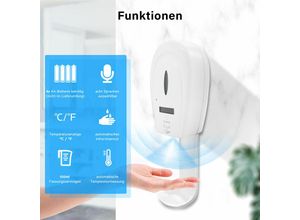 0641197310062 - Thermometer mit Seifenspender Digitales Touchless Wandmontiertes Desinfektion - Sonni