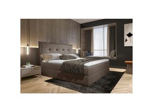 0641827134495 - Fun Moebel - Boxspringbett Schlafzimmerbett manel 180x200cm Stoff Braun inkl Bettkasten