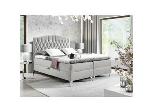 0641827141455 - Fun Moebel - Boxspringbett Schlafzimmerbett devran 140x200cm Stoff Fresh Beige