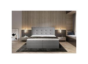 0641827143176 - Fun Moebel - Boxspringbett Schlafzimmerbett manel 160x200cm Stoff Grau inkl Bettkasten