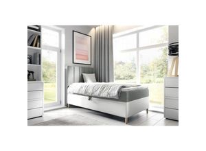 0641827145774 - Boxspringbett Gästebett Kinderbett helvi Nr1 80x200cm Weiss-Grau