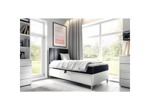 0641827145804 - Boxspringbett Gästebett Kinderbett helvi Nr1 80x200cm Weiss-Schwarz