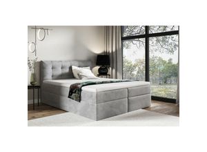 0641827148546 - Boxspringbett Schlafzimmerbett oviedo 180x200cm Stoff Fresh Grau