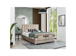 0641827153168 - Fun Moebel - Boxspringbett Elektrisch Schlafzimmerbett maxima 140x200cm in Stoff Beige