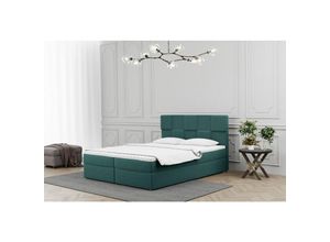 0641827157746 - Fun Moebel - Boxspringbett Schlafzimmerbett jolie 140x200cm in Stoff Matt Velvet Grün