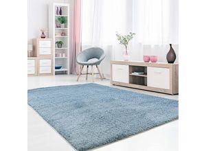 0642070750241 - Teppich CARPET CITY Softshine 2236 Teppiche Gr B L 280 cm x 380 cm 14 mm 1 St blau (aquablau) Esszimmerteppiche Hochflor besonders weich Uni-Farben