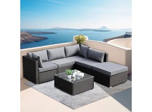 0644097654489 - TLGREEN Gartenlounge-Set Lounge Gartenmöbel Set5 Teilig mit KissenWetterfest