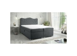 0645117273550 - Fun Moebel - Boxspringbett Schlafzimmerbett sultan New in Stoff Velvet x Graphitgrau 140x200cm