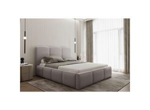 0645117275516 - Fun Moebel - Polsterbett Doppelbett dunia in Stoff Opera Velvet Grau 140x200cm