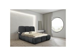 0645117283726 - Fun Moebel - Polsterbett Doppelbett gracia 160x200cm in Stoff Allora Anthrazit