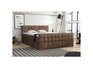 0645117286772 - Boxspringbett Schlafzimmerbett anker 180x200cm in Stoff Preston Braun 0645117286772 - Boxspringbett Schlafzimmerbett anker 180x200cm in Stoff Preston Braun