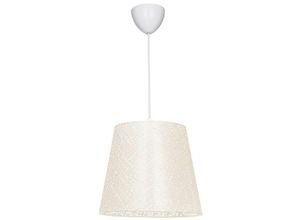 0645656381013 - Toscohome - Beige Stoff-Pendelleuchte Conic