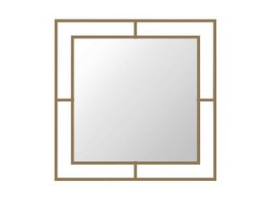 0645656383765 - Toscohome - Quadratischer Spiegel 58x58 cm mit doppeltem Metallrahmen in Gold - Ecke