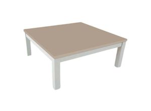 0645656385509 - Toscohome - Rechteckiger Couchtisch 90x60 cm mit weißem Rahmen und Tonplatte - Tratto