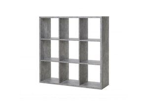 0645656387688 - Toscohome - Trennwand Bücherregal 107x107H cm Holz mit 9 Würfeln beton Farbe - Max9