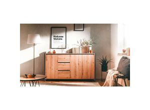 0645656399490 - Toscohome - Sideboard 160 cm mit Türen und Schubladen in Eiche und Anthrazit - Denver 3