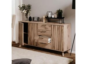 0645656399575 - Toscohome - Sideboard 175 cm mit 3 Türen und 4 Schubladen Farbe Eiche - Wellington51A