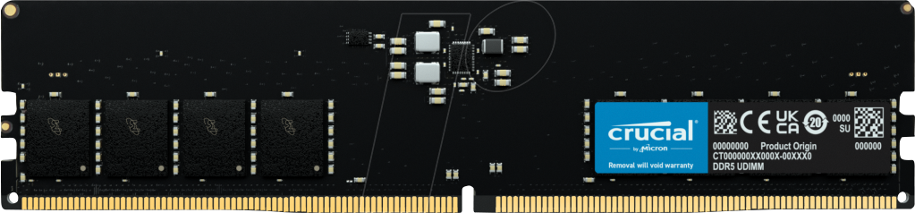 0649528937988 - crucial UDIMM 8 GB DDR5-5200 (1x 8 GB) (schwarz CT8G52C42U5 INTEL XMP AMD EXPO) (CT8G52C42U5)