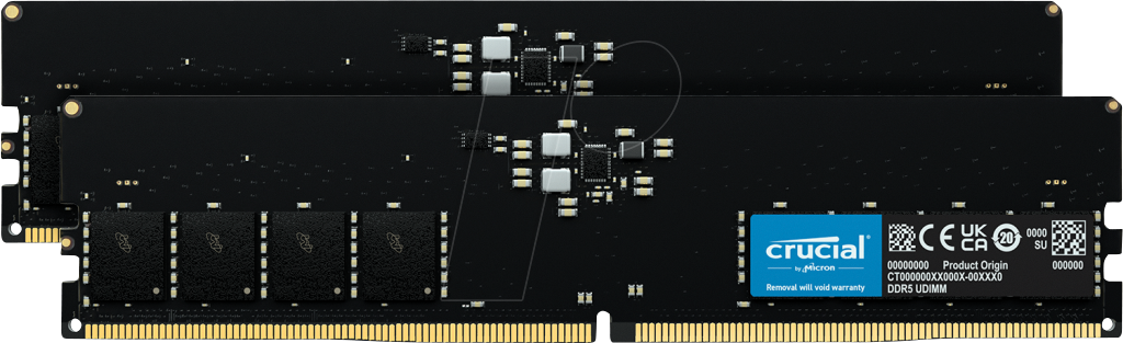 0649528938220 - Dimm 16 gb DDR5-5200 (2x 8 gb) Dual-Kit (schwarz CT2K8G52C42U5 intel xmp amd expo) (CT2K8G52C42U5) - Crucial