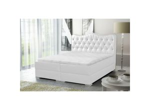 0651650162985 - Boxspringbett Schlafzimmerbett sultan Kunstleder Weiss 180x200cm