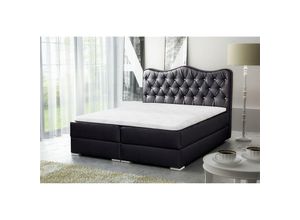 0651650163043 - Fun Moebel - Boxspringbett Schlafzimmerbett sultan Kunstleder Schwarz 160x200cm