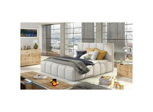 0651650168673 - Fun Moebel - Polsterbett Doppelbett verona Set 1 Kunstleder Weiss 180x200cm