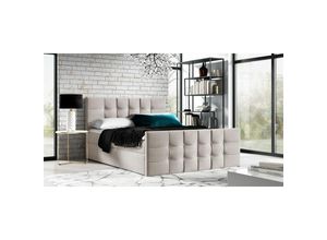 0653415604174 - Fun Moebel - Boxspringbett Schlafzimmerbett oviedo lux 120x220cm Stoff Faro Beige