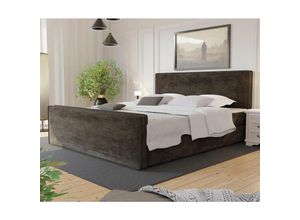 0653415609728 - Fun Moebel - Boxspringbett Schlafzimmerbett celes 120x200cm Stoff Monolith Braun