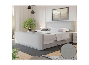 0653415609995 - Boxspringbett Schlafzimmerbett celes 160x200cm Stoff Brooklyn Silbergrau Hell