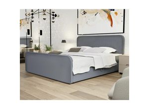 0653415611622 - Fun Moebel - Boxspringbett Schlafzimmerbett mabel 180x200cm Stoff Brooklyn Anthrazit