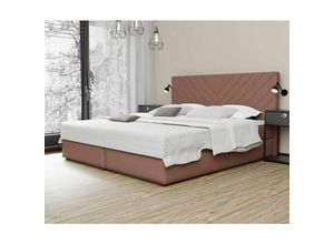 0653415615927 - Fun Moebel - Boxspringbett Schlafzimmerbett belcora 200x220cm Stoff Apricot inkl Bettkasten