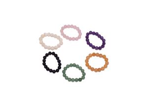 0653415817680 - Ring-Set FIRETTI Multipack Schmuck Geschenk Damenring Zugband Edelstein Farbstein Fingerringe Gr 1000 g Material 4 mm bunt (lila rosa schwarz grün gelb lila gelb) Damen Fingerringe mit Amethyst Rosenquarz Onyx Aventurin Jade - Perlmutt