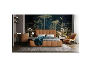 0654170915437 - Fun Moebel - Polsterbett Doppelbett heda 140x200cm Komplettset in Stoff Perfect Harmony Rostbraun