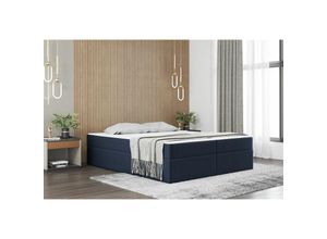 0654170921865 - Boxspringbett Schlafzimmerbett prima 200x220cm Stoff Blau inkl Bettkasten