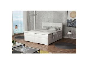 0654170925535 - Fun Moebel - Boxspringbett Schlafzimmerbett faruk 180x200cm Kunstleder Soft Weiss