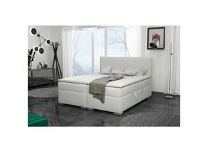 0654170925788 - Fun Moebel - Boxspringbett Schlafzimmerbett laurin 200x200cm Stoff Aragon Ecru