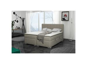 0654170925832 - Fun Moebel - Boxspringbett Schlafzimmerbett laurin 140x200cm Stoff Aragon Cappuccino