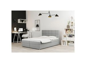 0654170928437 - Boxspringbett Schlafzimmerbett frasco 120x200cm in Stoff Soro Hellgrau