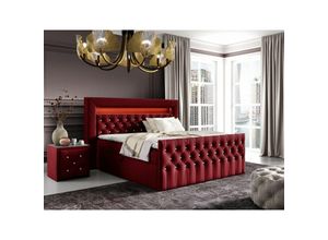 0654170933073 - Boxspringbett Schlafzimmerbett sevra Nr1 120x200cm in Elisa Velvet Bordeauxrot