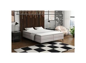 0654170934995 - Boxspringbett Schlafzimmerbett brest 140x200cm Stoff Soro Hellgrau