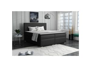 0654170938573 - Boxspringbett Schlafzimmerbett sorel 160x200cm Kunstleder Soft Schwarz