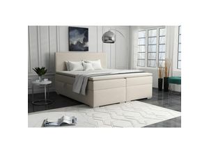 0654170938689 - Fun Moebel - Boxspringbett Schlafzimmerbett sorel 140x200cm Stoff Aragon Beige