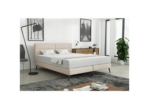 0654170940262 - Polsterbett Doppelbett BERGAMO 120x200cm Stoff Gemma Beige ohne Matratze