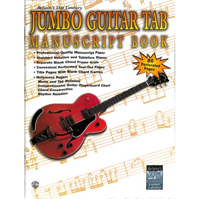 0654979007456 - Notenblock jumbo guitar tab manuscript book