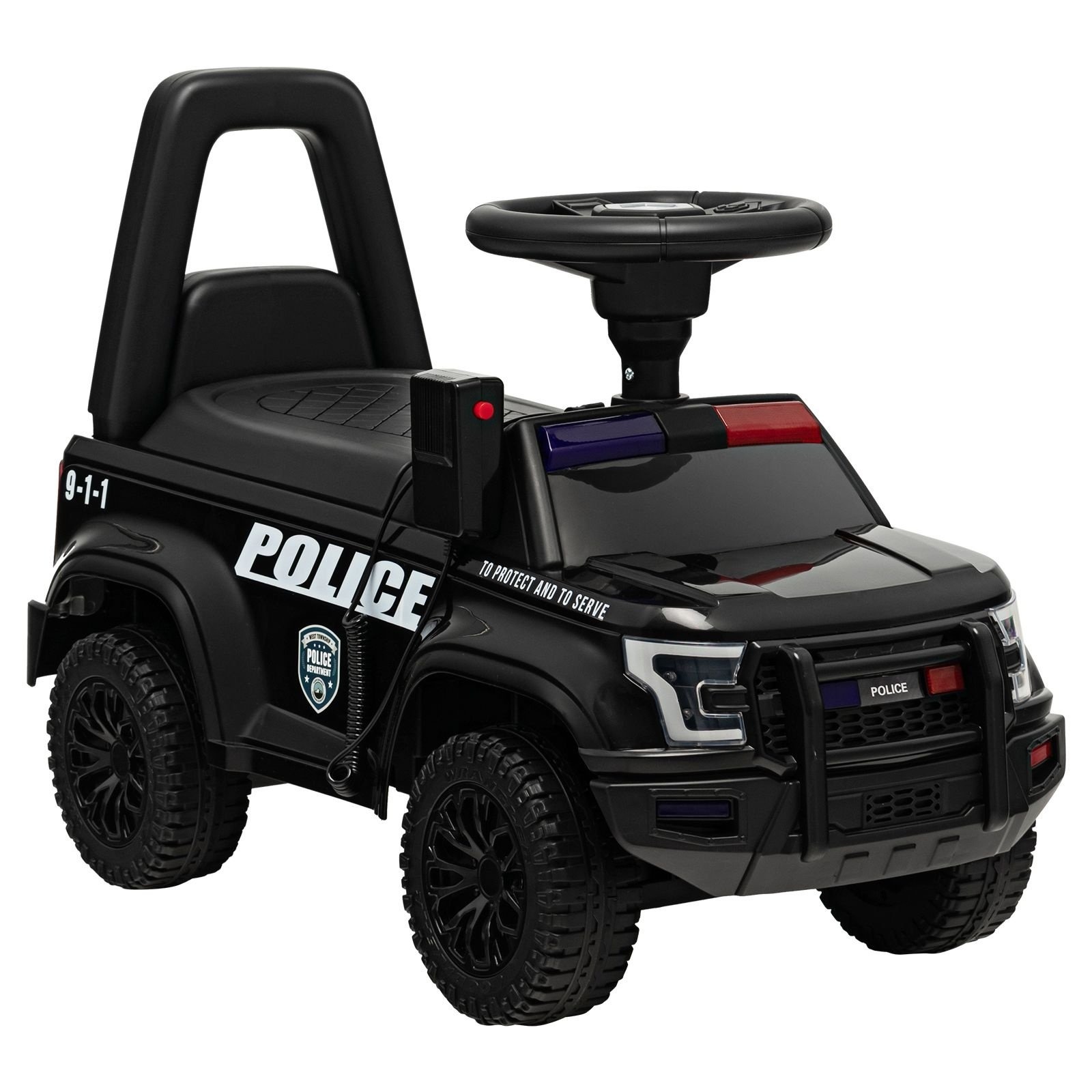 0655471081395 - Toy Police Car - Mit Rückenlehne - Schwarz - 62 x 29 x 43 cm