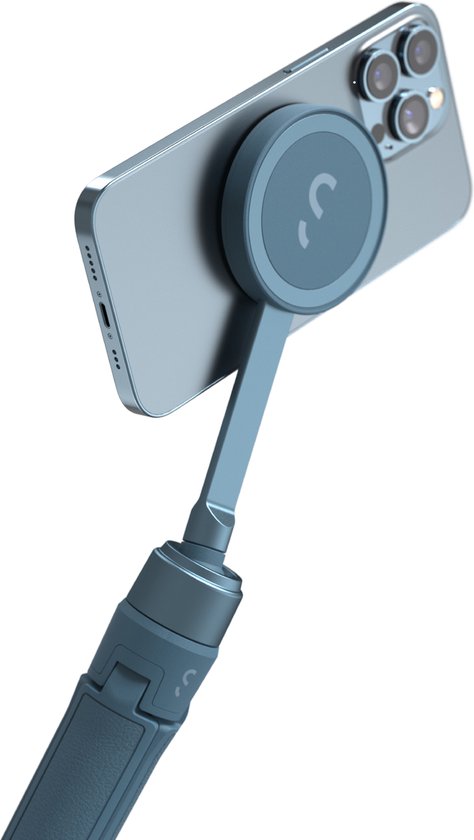 0655729667746 - ShiftCam SnapPod magnetisches Handy-Stativ - magnetischer Selfie-Stick - Stativ - MagSafe-kompatibel - mit magnetischer Befestigung - Blue Jay (blau)