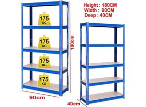 0658437069550 - Day Plus - 180cm x 90cm x 40cm Schwerlastregal Lagerregal Steckregal Werkstattregal Kellerregal Regalsystem Neu